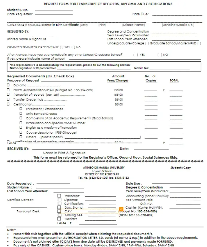 Certified Copy Transcript Of Records