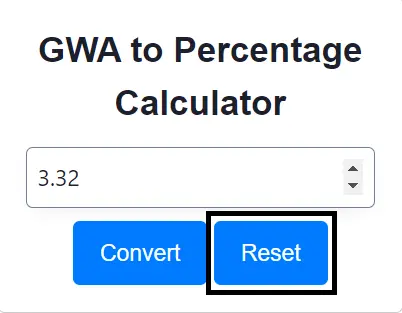 GWA To Percentage Calculator